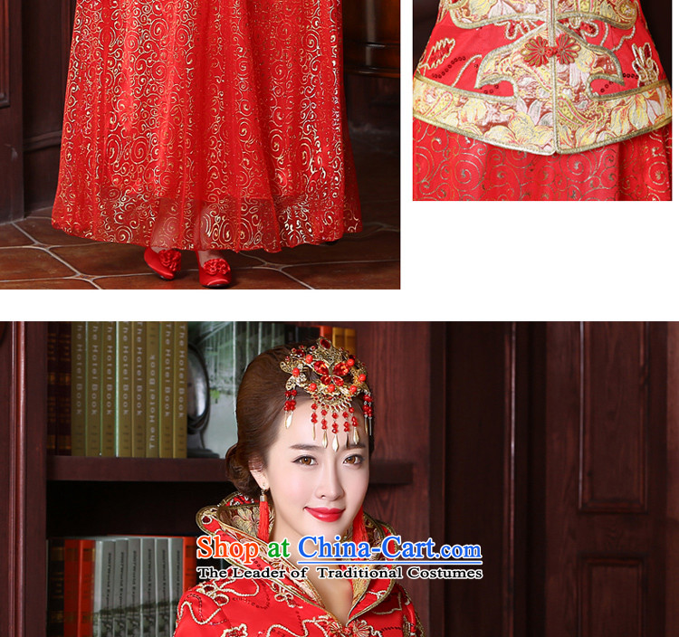 The privilege of serving-leung wedding dress qipao 2015 Fall/Winter Collections new bride bows long service improvement Chinese long-sleeved wedding gown of 9 to Red Sleeve length skirts XL Photo Print, prices, brand platters! The elections are supplied in the national character of distribution, so action, buy now enjoy more preferential! As soon as possible.