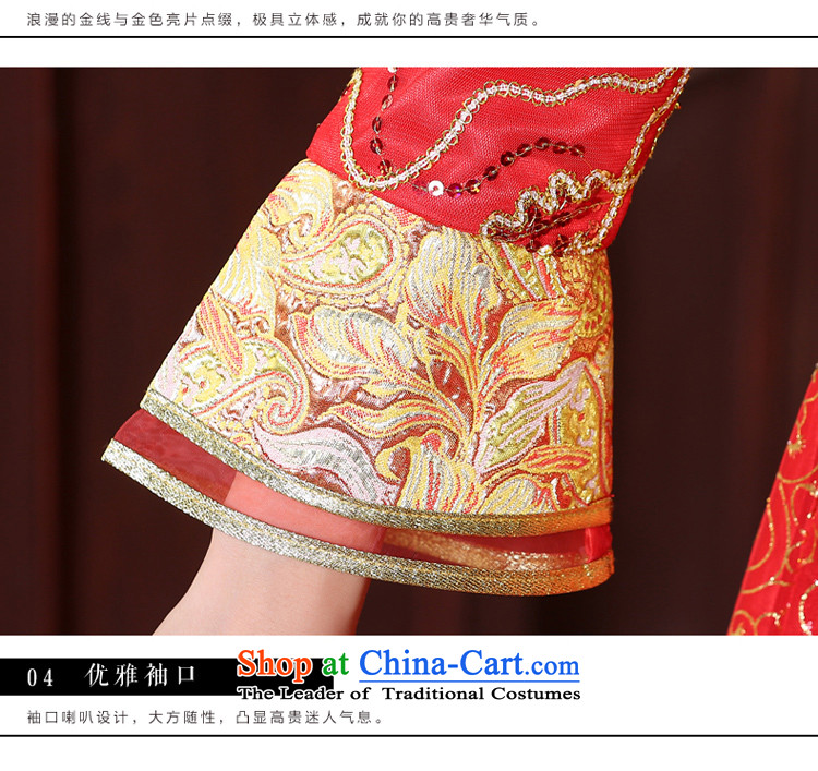 The privilege of serving-leung wedding dress qipao 2015 Fall/Winter Collections new bride bows long service improvement Chinese long-sleeved wedding gown of 9 to Red Sleeve length skirts XL Photo Print, prices, brand platters! The elections are supplied in the national character of distribution, so action, buy now enjoy more preferential! As soon as possible.