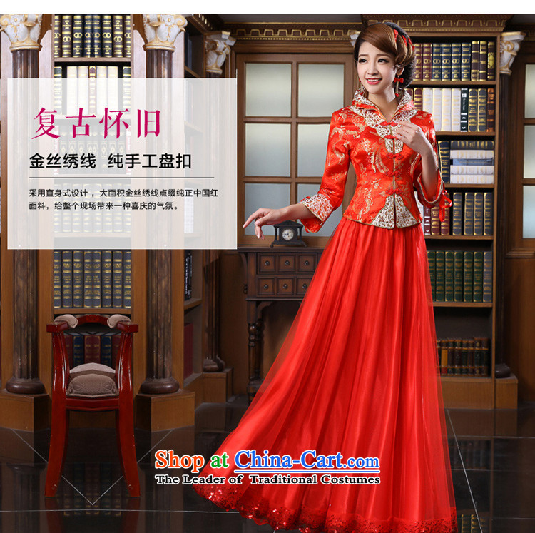 The privilege of serving the bride-leung qipao bows services wedding dress Chinese wedding dress 2015 Fall/Winter Collections of new long sleeve length of 9 to 4XL Photo dress, prices, brand platters! The elections are supplied in the national character of distribution, so action, buy now enjoy more preferential! As soon as possible.
