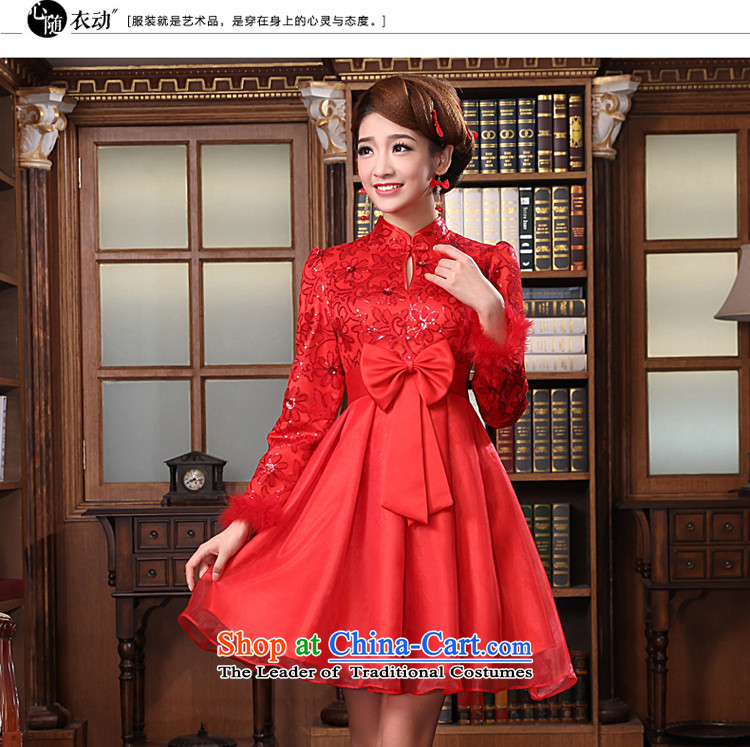 The privilege of serving the bride-leung bows to pregnant women Wedding Dress Short of Qipao 2015 Fall/Winter Collections of the new high-Lumbar winter) L picture, prices, brand platters! The elections are supplied in the national character of distribution, so action, buy now enjoy more preferential! As soon as possible.