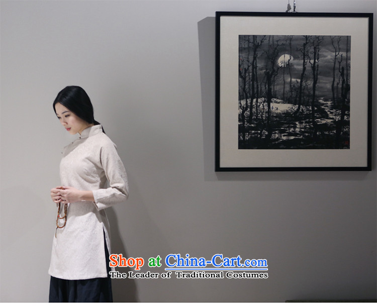 Arts and cultural nouveau collar Chinese shirt China wind is pressed to Chinese qipao shirt guqin serving tea services m White S picture, prices, brand platters! The elections are supplied in the national character of distribution, so action, buy now enjoy more preferential! As soon as possible.