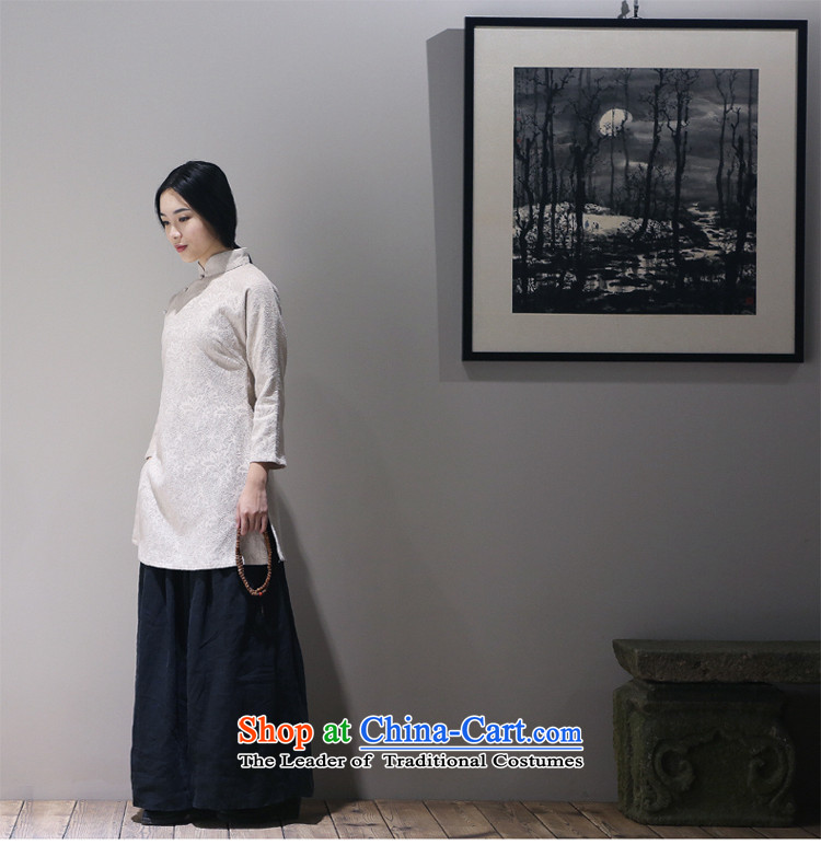 Arts and cultural nouveau collar Chinese shirt China wind is pressed to Chinese qipao shirt guqin serving tea services m White S picture, prices, brand platters! The elections are supplied in the national character of distribution, so action, buy now enjoy more preferential! As soon as possible.