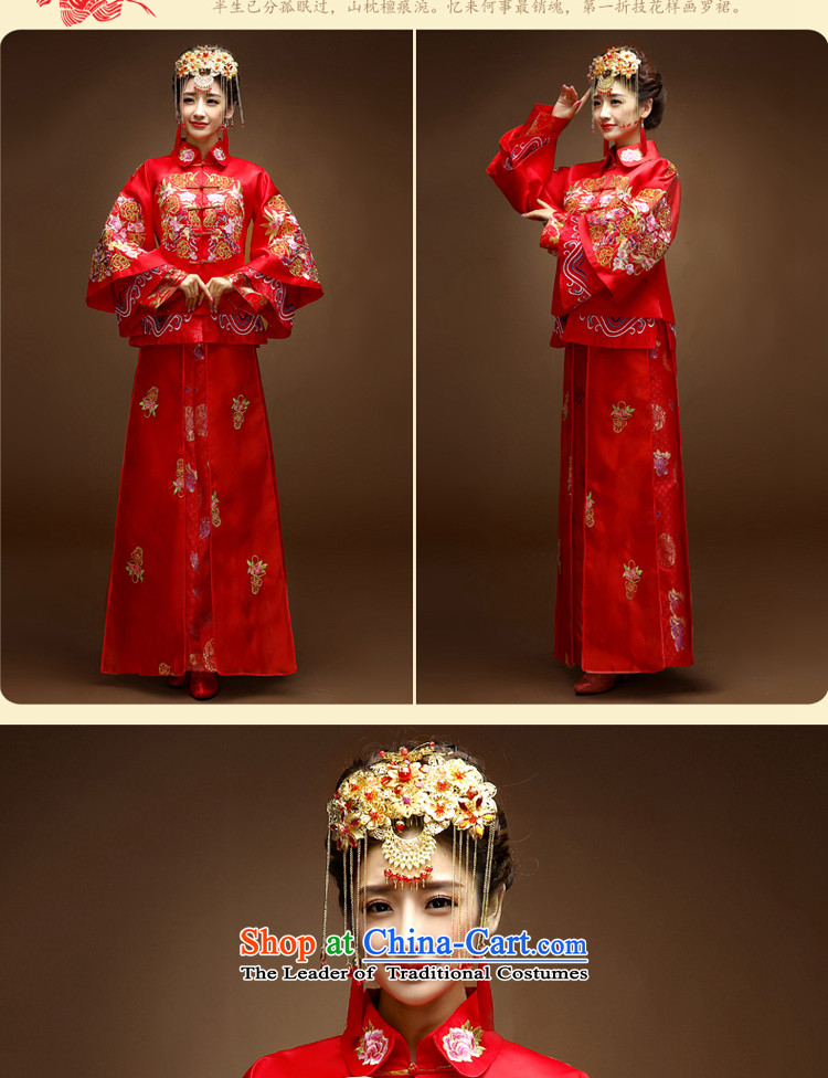 The privilege of serving-leung SOO Wo Service Chinese wedding dress bows service wedding dress girl brides cheongsam long improved Su-Tang dynasty and long-sleeved red M picture, prices, brand platters! The elections are supplied in the national character of distribution, so action, buy now enjoy more preferential! As soon as possible.