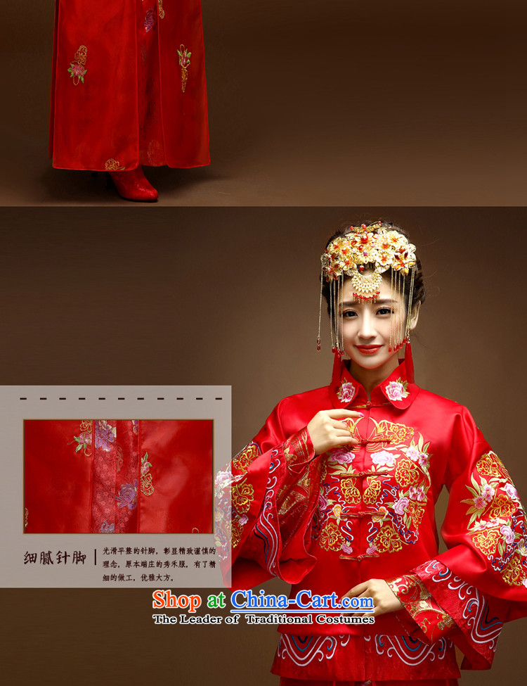The privilege of serving-leung SOO Wo Service Chinese wedding dress bows service wedding dress girl brides cheongsam long improved Su-Tang dynasty and long-sleeved red M picture, prices, brand platters! The elections are supplied in the national character of distribution, so action, buy now enjoy more preferential! As soon as possible.