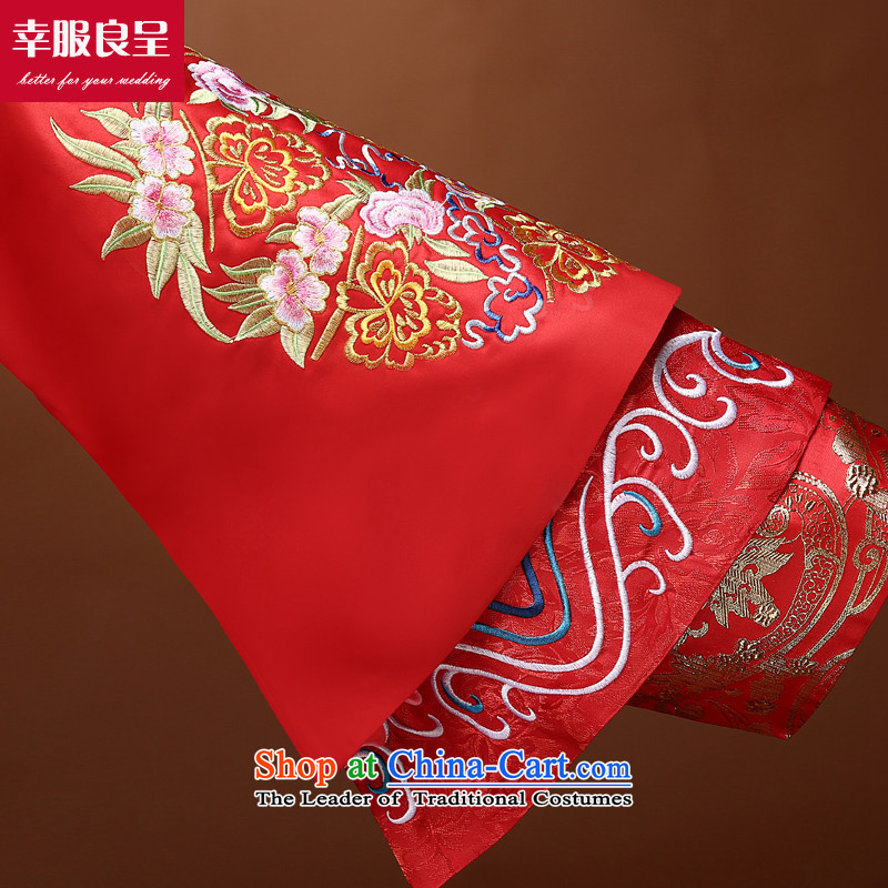 The privilege of serving-leung SOO Wo Service Chinese wedding dress bows service wedding dress girl brides cheongsam long improved Su-Tang dynasty and long-sleeved red M, a service-leung , , , shopping on the Internet