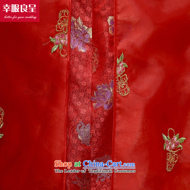 The privilege of serving-leung SOO Wo Service Chinese wedding dress bows service wedding dress girl brides cheongsam long improved Su-Tang dynasty and long-sleeved red M, a service-leung , , , shopping on the Internet