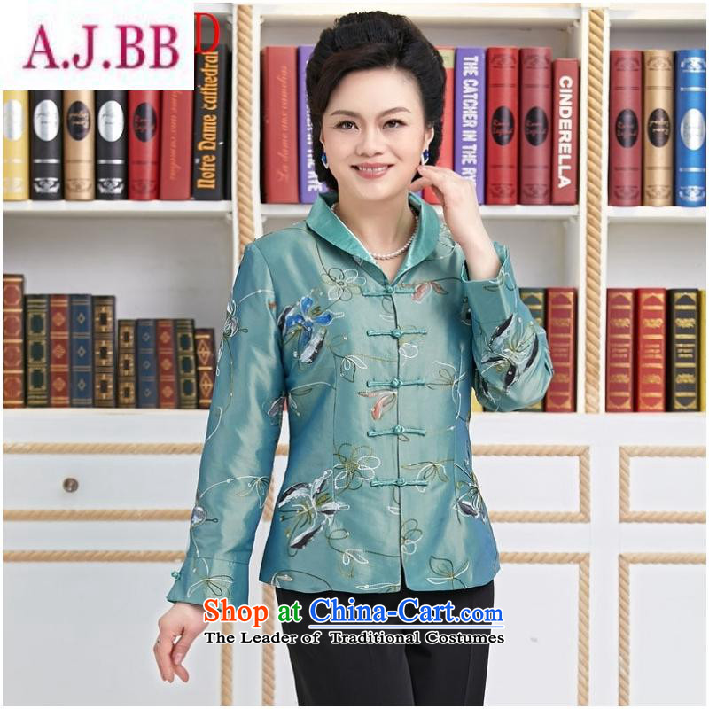 * Ms. Elizabeth Dan Ni Tang dynasty during the spring and autumn mother improved Tang blouses green XXL,A.J.BB,,, shopping on the Internet