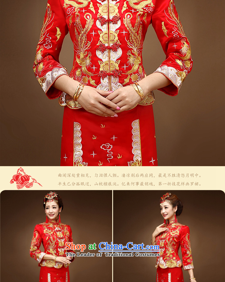 The privilege of serving the dragon-leung also use su Wo Service skirt bows service bridal dresses improved Chinese wedding dress red wedding dress female retro RED M picture, prices, brand platters! The elections are supplied in the national character of distribution, so action, buy now enjoy more preferential! As soon as possible.