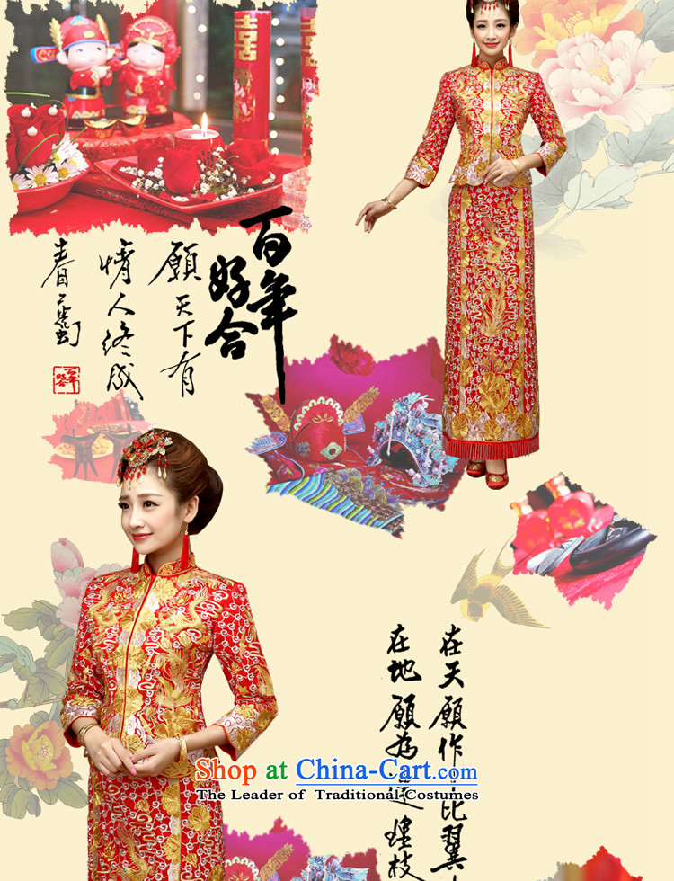 The privilege of serving the dragon-leung also use su Wo Service skirt big five well of Chinese chief bows wedding gown wedding dress bridal dresses retro red S picture, prices, brand platters! The elections are supplied in the national character of distribution, so action, buy now enjoy more preferential! As soon as possible.