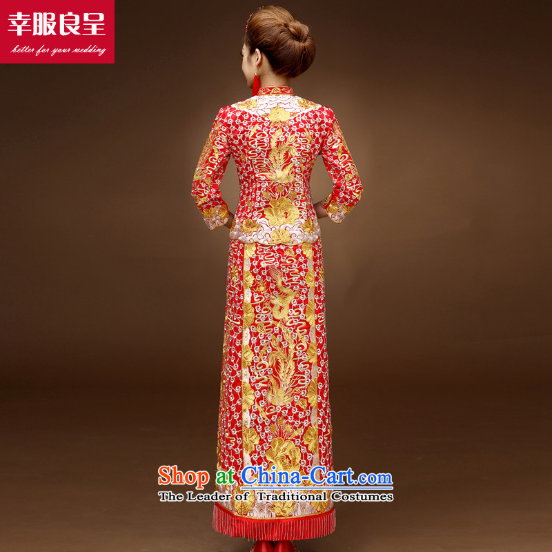 The privilege of serving the dragon-leung also use su Wo Service skirt big five well of Chinese chief bows wedding gown wedding dress bridal dresses retro red S honor services-leung , , , shopping on the Internet
