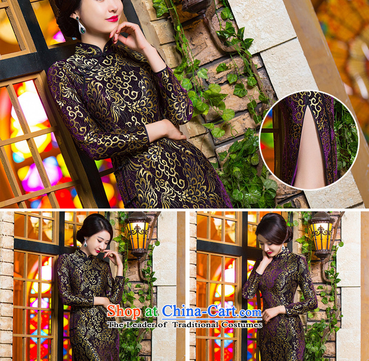 Gold velour robes Fall/Winter Collections of Sau San lace long-sleeved stylish improved golden phoenix daily antique dresses purple XL Photo, prices, brand platters! The elections are supplied in the national character of distribution, so action, buy now enjoy more preferential! As soon as possible.