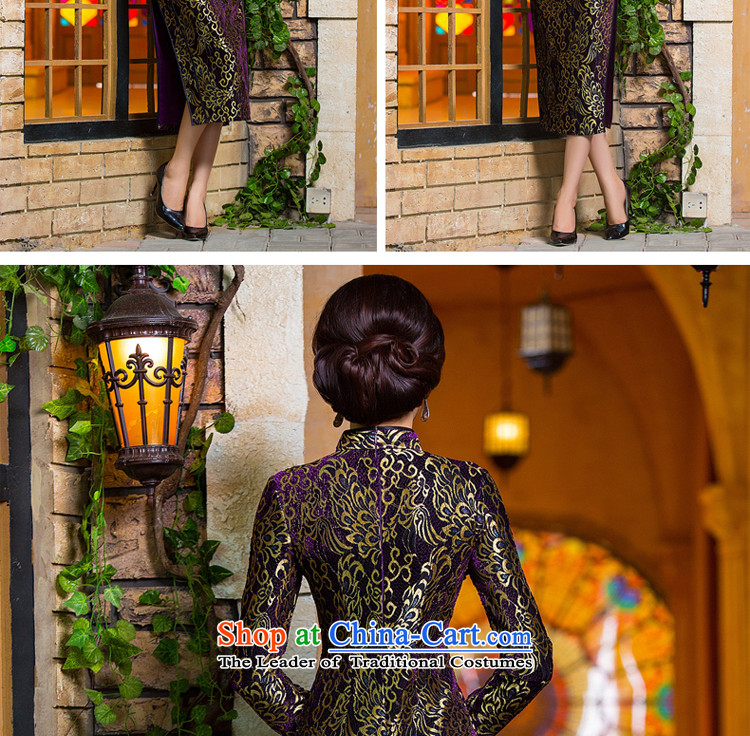Gold velour robes Fall/Winter Collections of Sau San lace long-sleeved stylish improved golden phoenix daily antique dresses purple XL Photo, prices, brand platters! The elections are supplied in the national character of distribution, so action, buy now enjoy more preferential! As soon as possible.