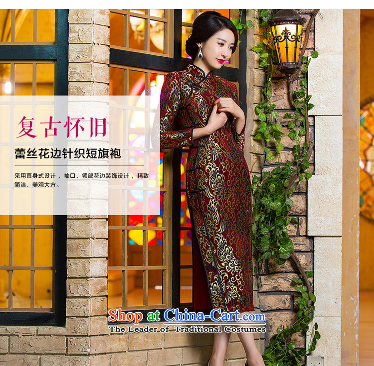 Gold velour robes Fall/Winter Collections daily long-sleeved stylish improvements Sau San lace golden phoenix retro long skirt RED M picture, prices, brand platters! The elections are supplied in the national character of distribution, so action, buy now enjoy more preferential! As soon as possible.