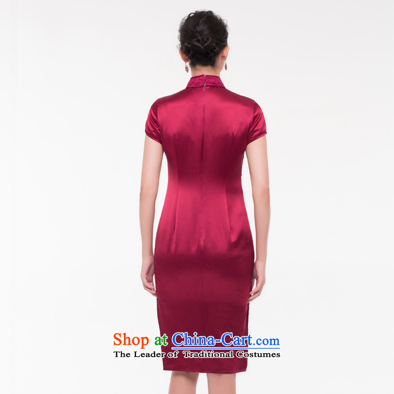 Wooden really of going back to the mother with a banquet of Sau San qipao gown long 2015 autumn and winter new Chinese Tang dynasty 0813 04 deep red wood really a , , , L, online shopping
