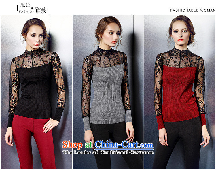 The main 2015 new products fall Western women stitching lace long-sleeved T-shirt, forming the Netherlands gray are Sau San code picture, prices, brand platters! The elections are supplied in the national character of distribution, so action, buy now enjoy more preferential! As soon as possible.