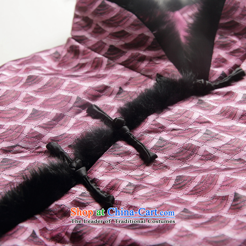 Bong-migratory winter 7475 2015 new folder qipao cotton retro style qipao skirt for everyday qipao DQ15248 gross purple XXL, Bong-migratory 7475 , , , shopping on the Internet