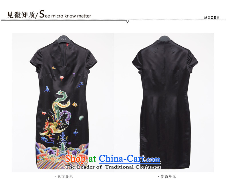 The cheongsam dress wood really chinese women 2015 autumn and winter new wealth embroidery Phoenix cheongsam dress Xiangyun 0908 01 Black XL Photo, prices, brand platters! The elections are supplied in the national character of distribution, so action, buy now enjoy more preferential! As soon as possible.