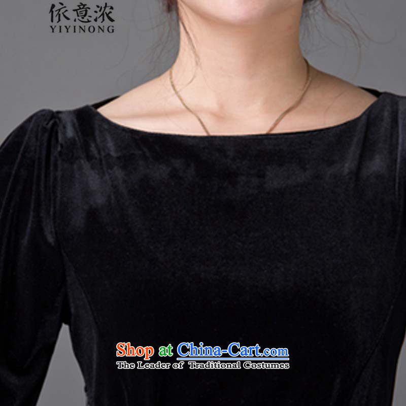 In accordance with the  3151-2015 concentrated to the autumn and winter retro cheongsam dress up Sau San velvet gown skirt black M, in accordance with the intention is thicker (YIYINONG) , , , shopping on the Internet