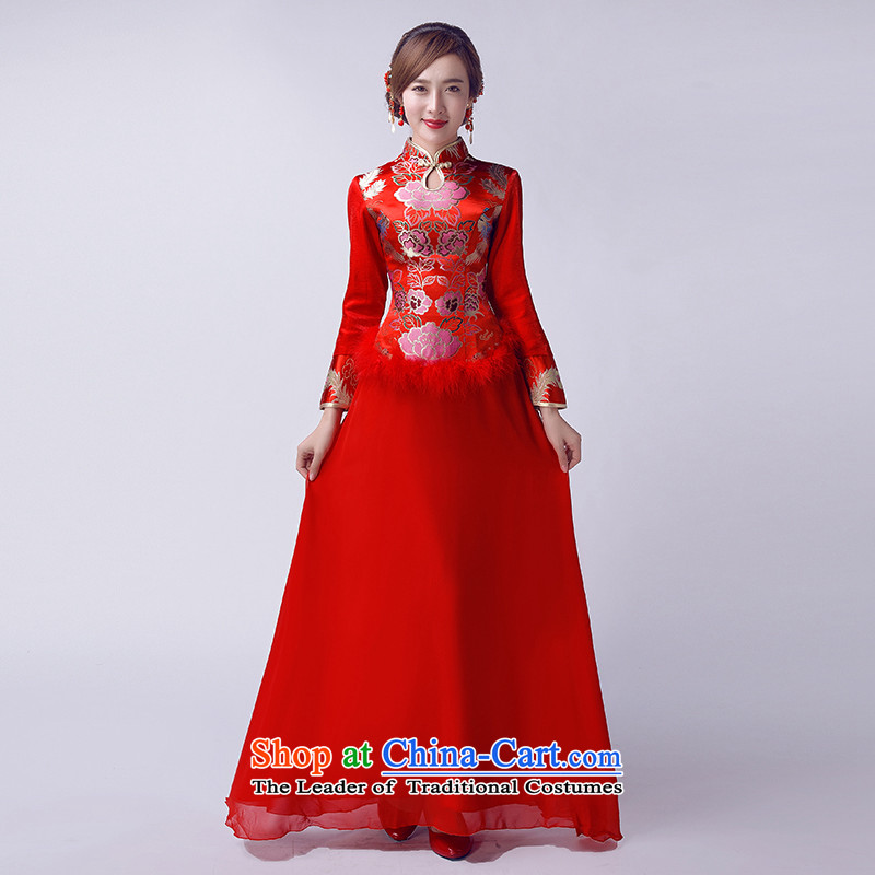 However, the new 2015 service for winter red Chinese cheongsam dress retro Bridal Suite plus cotton long-sleeved evening embroidery classical Chinese qipao improved wedding gown , red brides of China according to the , , , Love shopping on the Internet