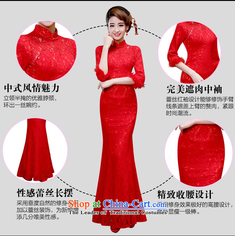 Wedding dress marriages bows 2015 Fall/Winter Collections new lace crowsfoot in 8666 Red qipao cuff RED M picture, prices, brand platters! The elections are supplied in the national character of distribution, so action, buy now enjoy more preferential! As soon as possible.