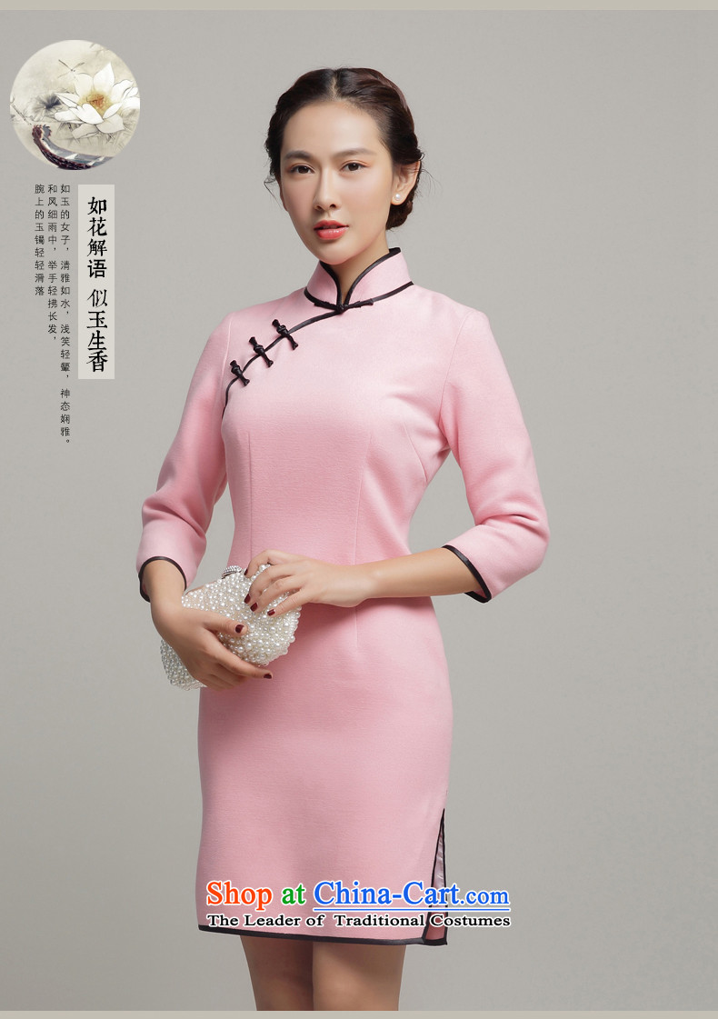 Bong-migratory winter 7475 gross qipao 2015 autumn and winter? long-sleeved improved stylish gross? cheongsam dress DQ15252 pink S picture, prices, brand platters! The elections are supplied in the national character of distribution, so action, buy now enjoy more preferential! As soon as possible.