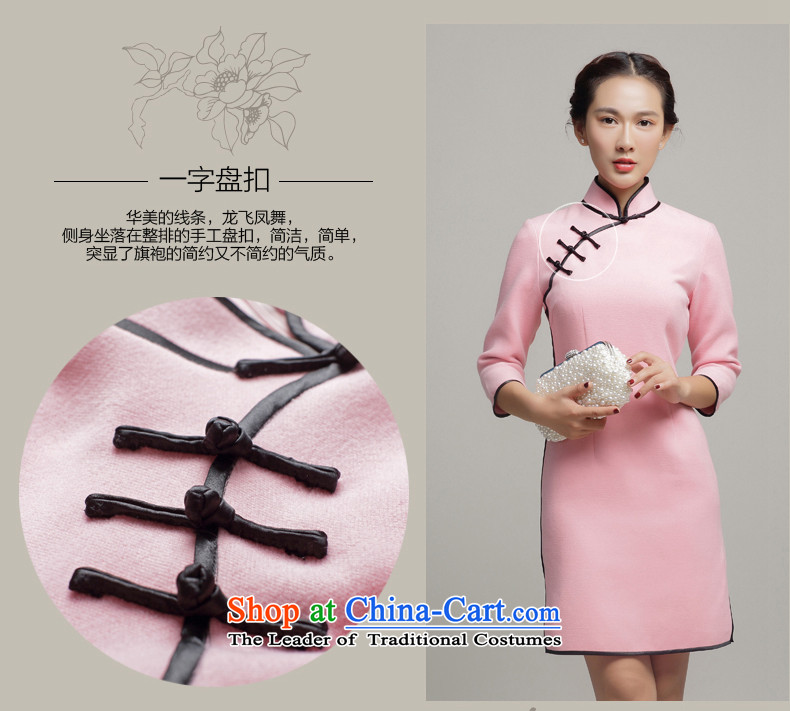 Bong-migratory winter 7475 gross qipao 2015 autumn and winter? long-sleeved improved stylish gross? cheongsam dress DQ15252 pink S picture, prices, brand platters! The elections are supplied in the national character of distribution, so action, buy now enjoy more preferential! As soon as possible.