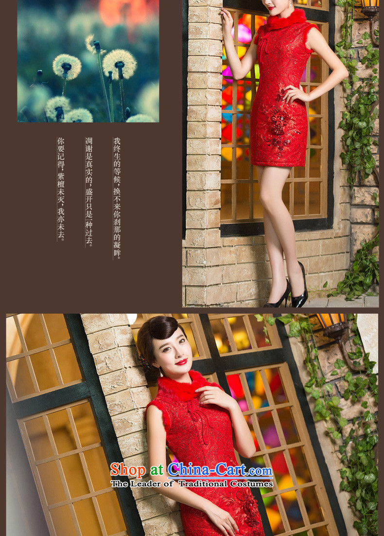 Eason Chan point cheongsam dress 2015 new winter clothing Tang Dynasty Chinese red collar dress bride with gross wedding dress uniform red XXL toasting champagne picture, prices, brand platters! The elections are supplied in the national character of distribution, so action, buy now enjoy more preferential! As soon as possible.