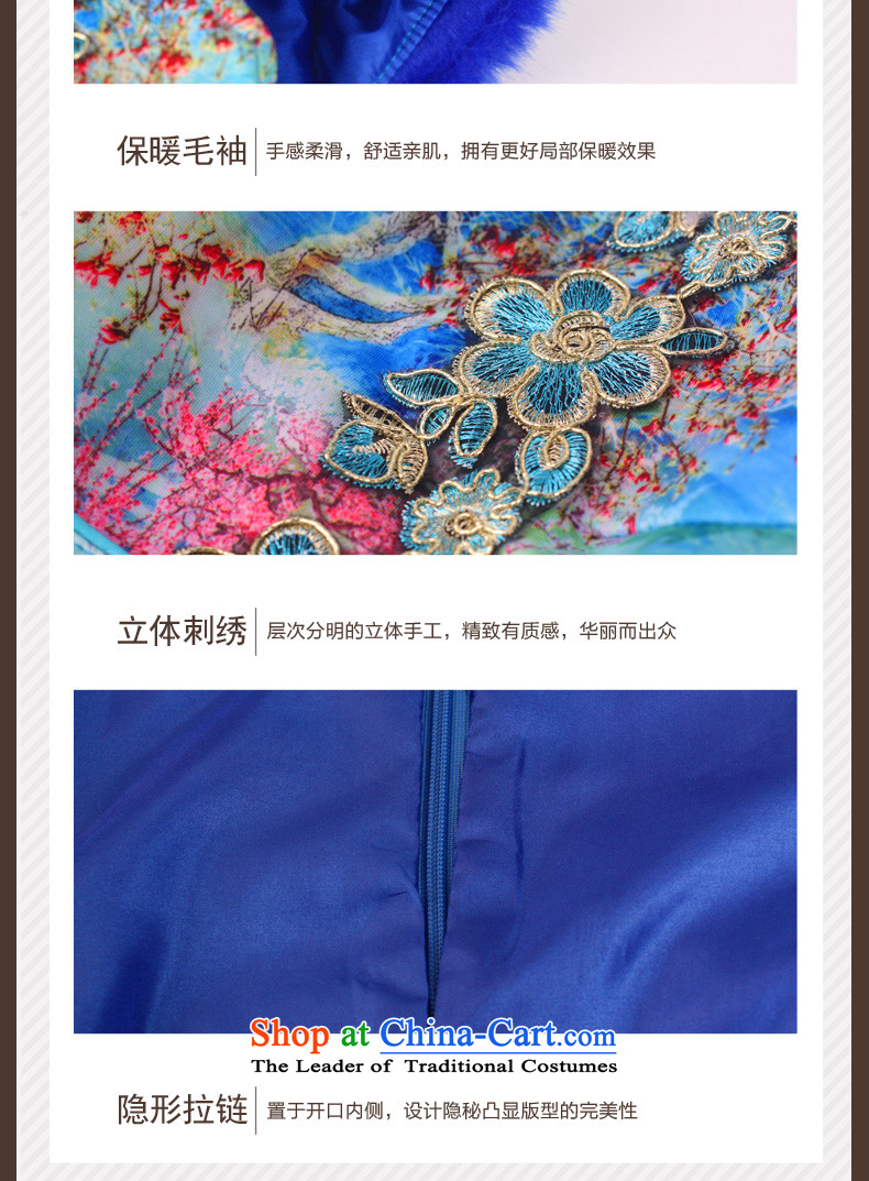 Eason Chan point new 2015 Winter) folder to the trendy mother gross cotton with Chinese qipao wedding dress blue S picture, prices, brand platters! The elections are supplied in the national character of distribution, so action, buy now enjoy more preferential! As soon as possible.