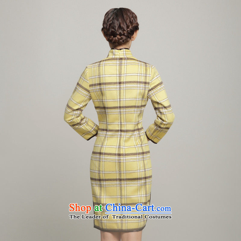 In 7475 migratory Bong-long-sleeved gross? the new winter 2015 qipao improved Stylish retro qipao DQ15257 Sau San yellow S, Bong-migratory 7475 , , , shopping on the Internet