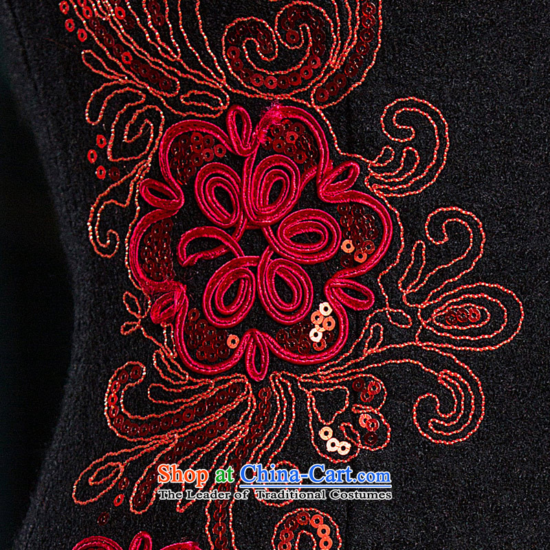 Eason Chan point new 2015 winter clothing round-neck collar short black hair, ethnic Chinese qipao? black skirt XXXL, Eason Chan point , , , shopping on the Internet