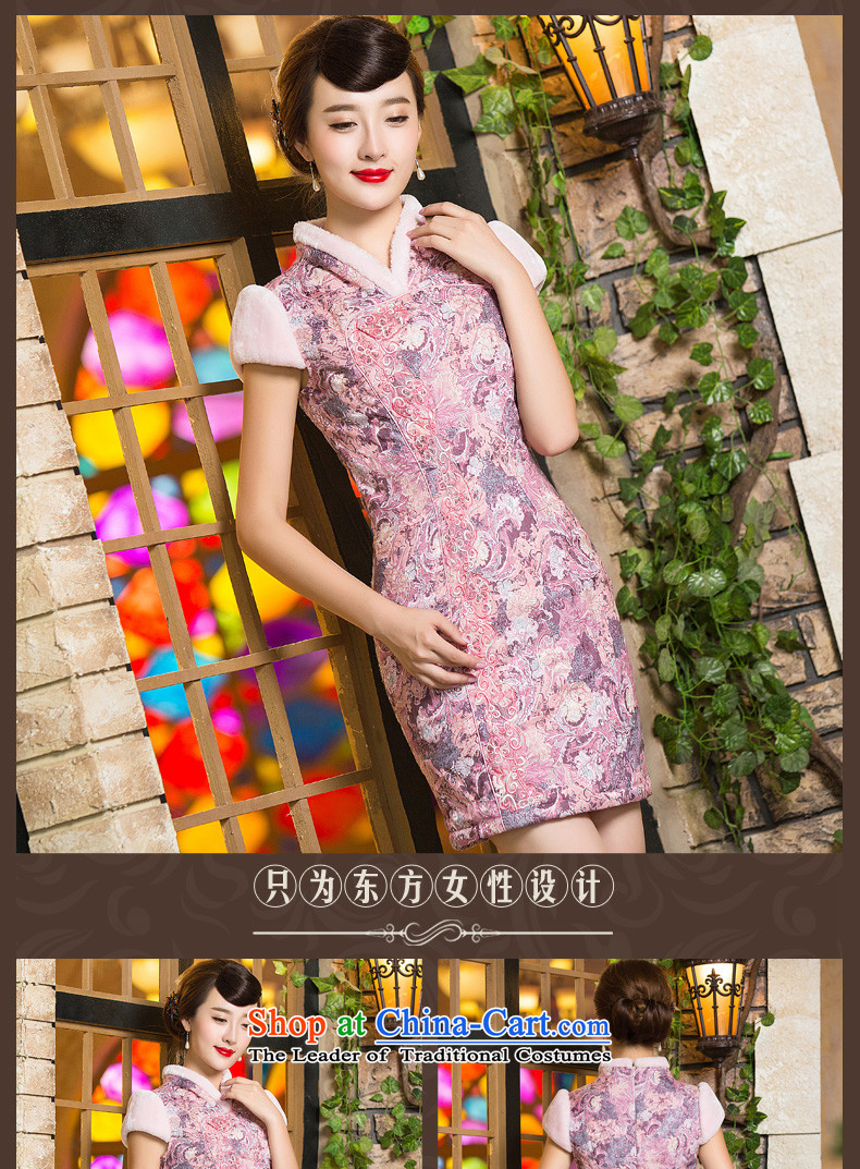 Eason Chan point cheongsam dress 2015 new winter clothing improved stylish saika thick cotton short of the Sau San folder graphics thin female dresses pink L picture, prices, brand platters! The elections are supplied in the national character of distribution, so action, buy now enjoy more preferential! As soon as possible.