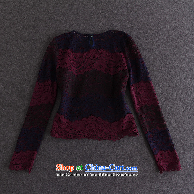 Fine Shops 2015 Autumn Deloitte Touche Tohmatsu, load the new Europe and the autumn women knocked color stitching Lace Embroidery long-sleeved shirt + half skirt package map color L picture, prices, brand platters! The elections are supplied in the national character of distribution, so action, buy now enjoy more preferential! As soon as possible.