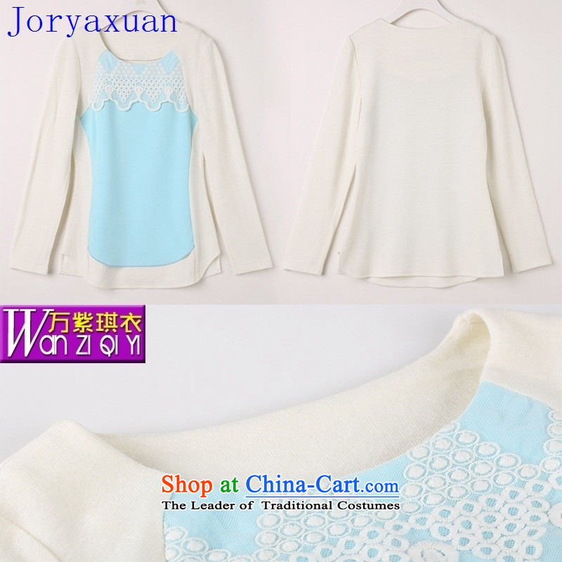 Deloitte Touche Tohmatsu trade shop 2015 Autumn) fall new products korea Couture fashion color plane collision stitching long-sleeved sweater knit-to-female white XXL, Cheuk-yan xuan ya (joryaxuan) , , , shopping on the Internet