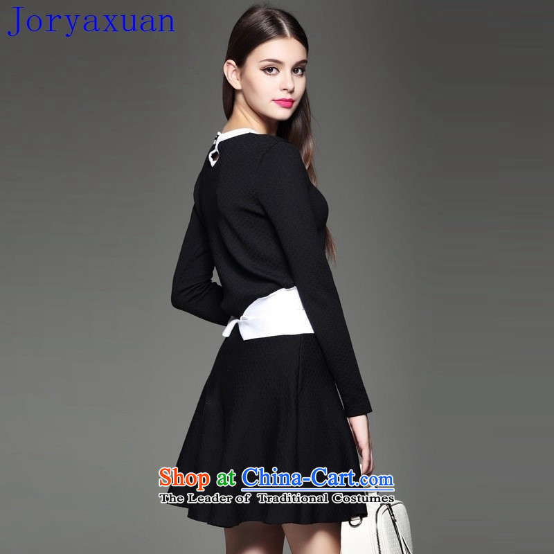 Deloitte Touche Tohmatsu trade shop in Europe at the autumn 2015 autumn and winter new products in Europe women minimalist personality knocked color leisure knitting short skirt kit (two black M Cheuk-yan xuan ya (joryaxuan) , , , shopping on the Internet