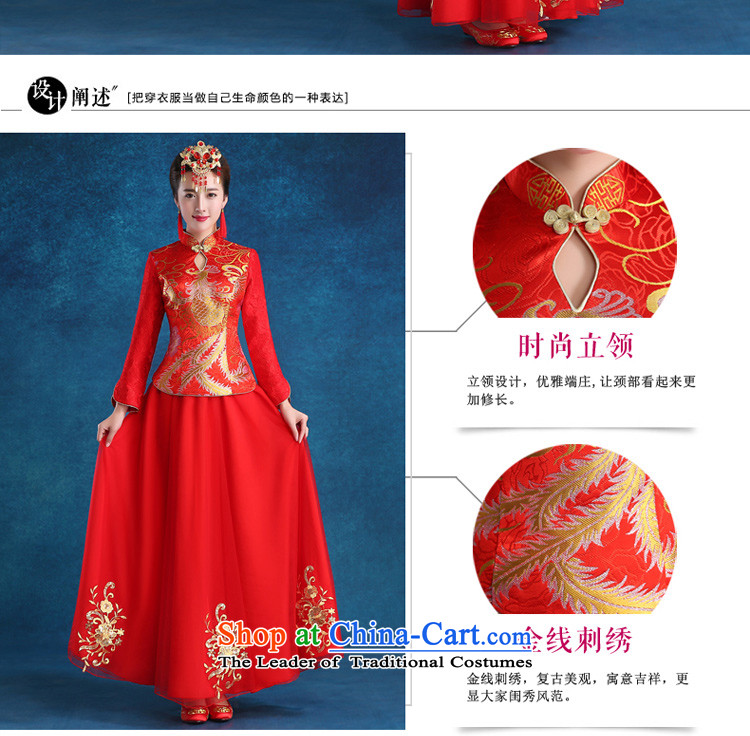 The privilege of serving the bride-leung wedding dress bows to the new 2015 qipao autumn and winter traditional red wedding dress, long-sleeved female S picture, prices, brand platters! The elections are supplied in the national character of distribution, so action, buy now enjoy more preferential! As soon as possible.