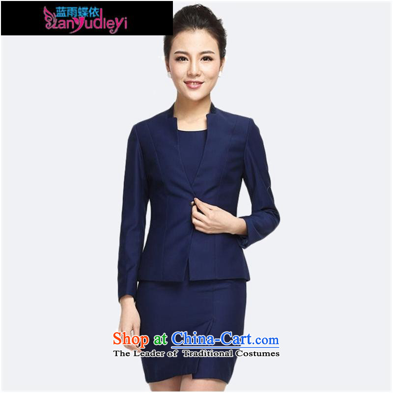 September Girl Store * 2015 autumn and winter clothing new products Korean attire long-sleeved jacket, minimalist wild jacket blue jacket + dresses , L, blue rain butterfly according to , , , shopping on the Internet