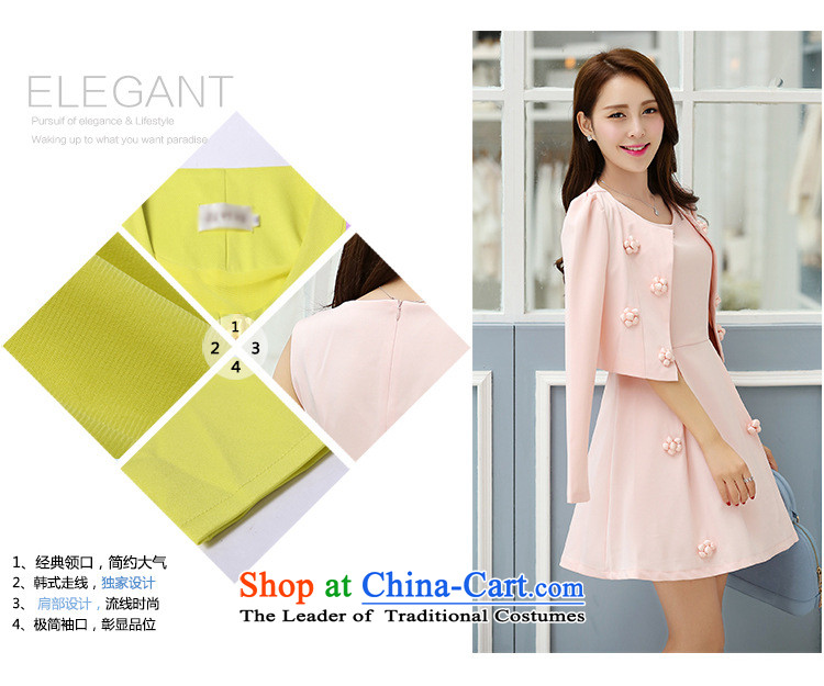 September Girl Store * Apparel Pack new autumn 2015 Korean version of Sau San video thin temperament long-sleeved round-neck collar two kits dresses female GUYW-PWU Yellow M picture, prices, brand platters! The elections are supplied in the national character of distribution, so action, buy now enjoy more preferential! As soon as possible.