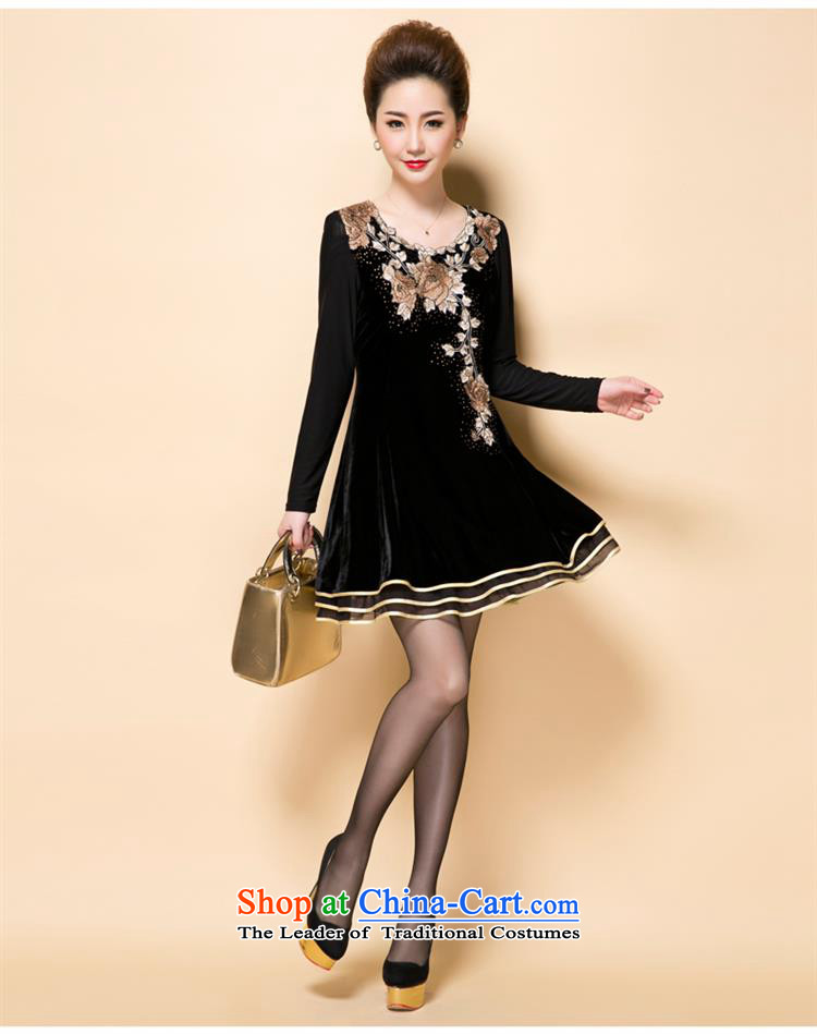 September Girl Store * Apparel Pack new autumn 2015 mother replacing embroidery embroidery Korean high-end temperament of older Kim scouring pads long-sleeved black skirt L picture, prices, brand platters! The elections are supplied in the national character of distribution, so action, buy now enjoy more preferential! As soon as possible.