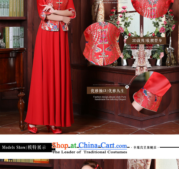 The privilege of serving-leung bows to marry qipao Chinese wedding dress bride red long load costume wedding gown autumn female 7 long-sleeved + model with 26 Head Ornaments M picture, prices, brand platters! The elections are supplied in the national character of distribution, so action, buy now enjoy more preferential! As soon as possible.
