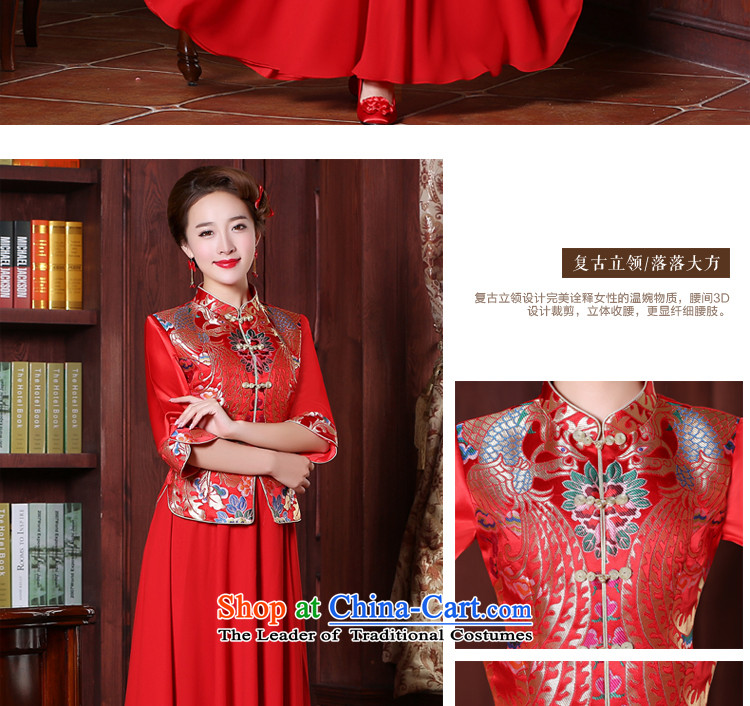 The privilege of serving-leung bows to marry qipao Chinese wedding dress bride red long load costume wedding gown autumn female 7 long-sleeved + model with 26 Head Ornaments M picture, prices, brand platters! The elections are supplied in the national character of distribution, so action, buy now enjoy more preferential! As soon as possible.