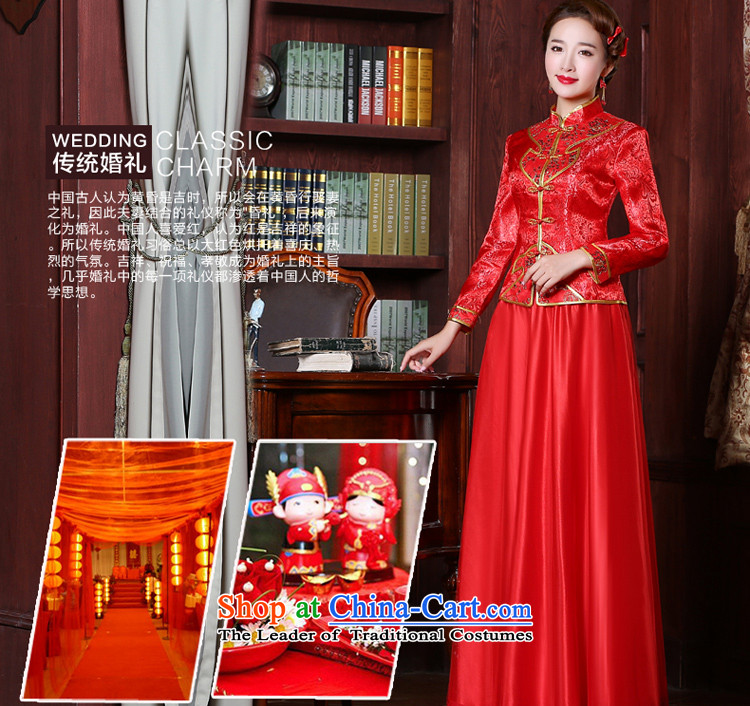 The privilege of serving the bride-leung bows services 2015 new boxed cheongsam dress-Soo Choo Wo Long service of Chinese wedding dress red wedding dress female 9 long-sleeved dress + model with 26 Head Ornaments M picture, prices, brand platters! The elections are supplied in the national character of distribution, so action, buy now enjoy more preferential! As soon as possible.