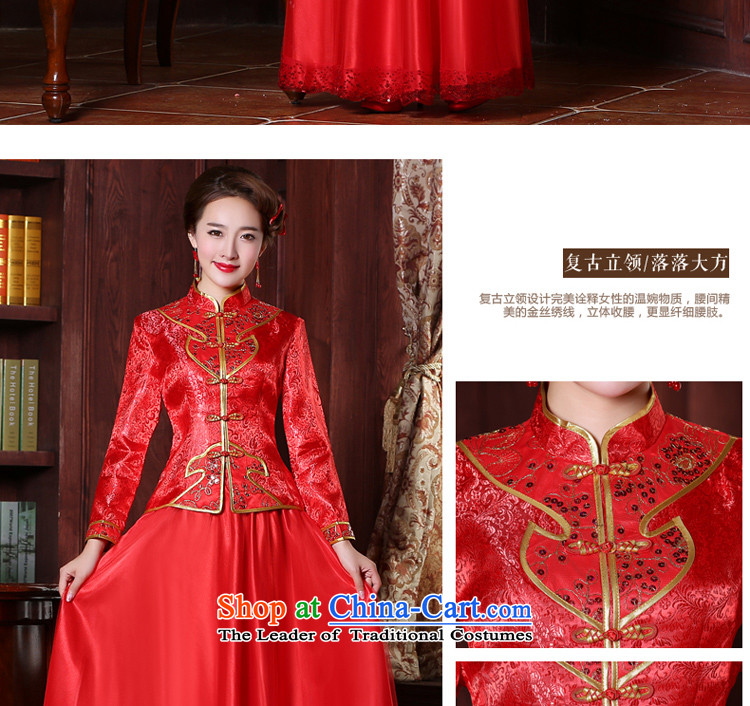 The privilege of serving the bride-leung bows services 2015 new boxed cheongsam dress-Soo Choo Wo Long service of Chinese wedding dress red wedding dress female 9 long-sleeved dress + model with 26 Head Ornaments M picture, prices, brand platters! The elections are supplied in the national character of distribution, so action, buy now enjoy more preferential! As soon as possible.