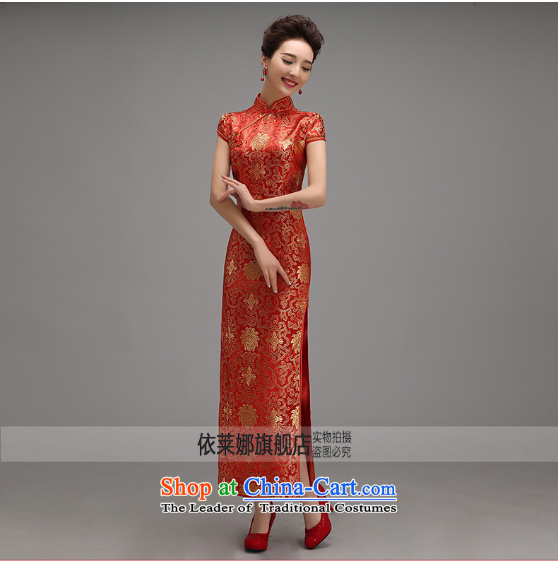 Toasting champagne qipao service wedding dress the new bride Wedding 2015 Long improved retro-day spring and summer Sau San RED M picture, prices, brand platters! The elections are supplied in the national character of distribution, so action, buy now enjoy more preferential! As soon as possible.