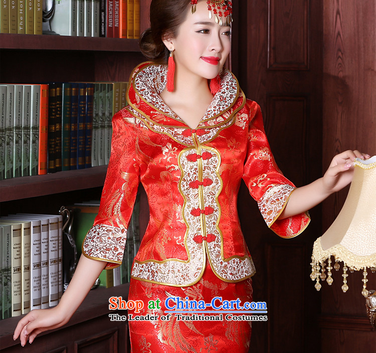The privilege of serving the bride-leung bows to Chinese wedding dresses marriage red large stylish wedding dress code 2015 new autumn and winter long sleeve length of 7 to the establishment of a model with + 68 Head Ornaments L picture, prices, brand platters! The elections are supplied in the national character of distribution, so action, buy now enjoy more preferential! As soon as possible.