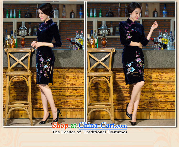 The United States at the 2015 autumn and winter Connie new moms with scouring pads in the skirt qipao Kim sleeve length) Improved retro wedding 5CLY wine red XXXL picture, prices, brand platters! The elections are supplied in the national character of distribution, so action, buy now enjoy more preferential! As soon as possible.