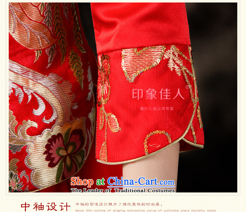 Starring impression wedding dress bows services improved long 2015 qipao autumn and winter new bride long-sleeved Chinese wedding Soo-wo service Tang Dynasty to the dragon use S picture, prices, brand platters! The elections are supplied in the national character of distribution, so action, buy now enjoy more preferential! As soon as possible.