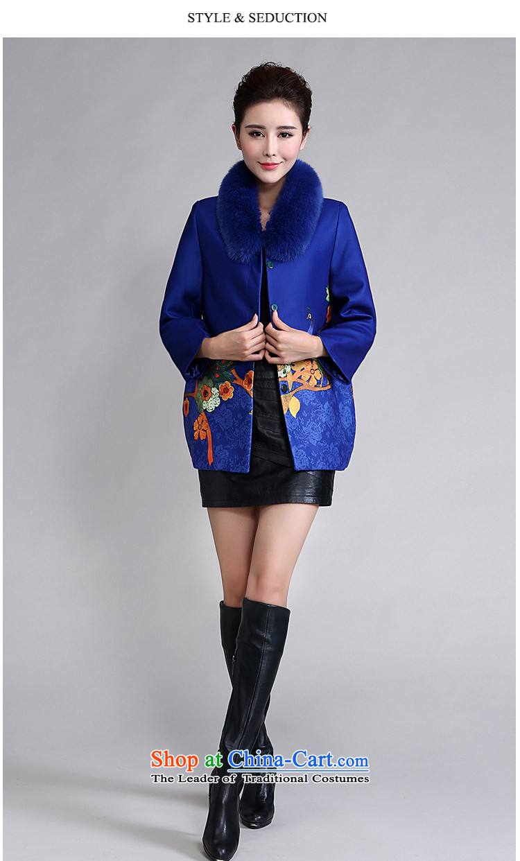 Ms Rebecca Pun stylish shops 2015 autumn and winter clothes is stylish and long-sleeved jacket stamp large warm in the mother of older a wool coat blue 3XL picture, prices, brand platters! The elections are supplied in the national character of distribution, so action, buy now enjoy more preferential! As soon as possible.