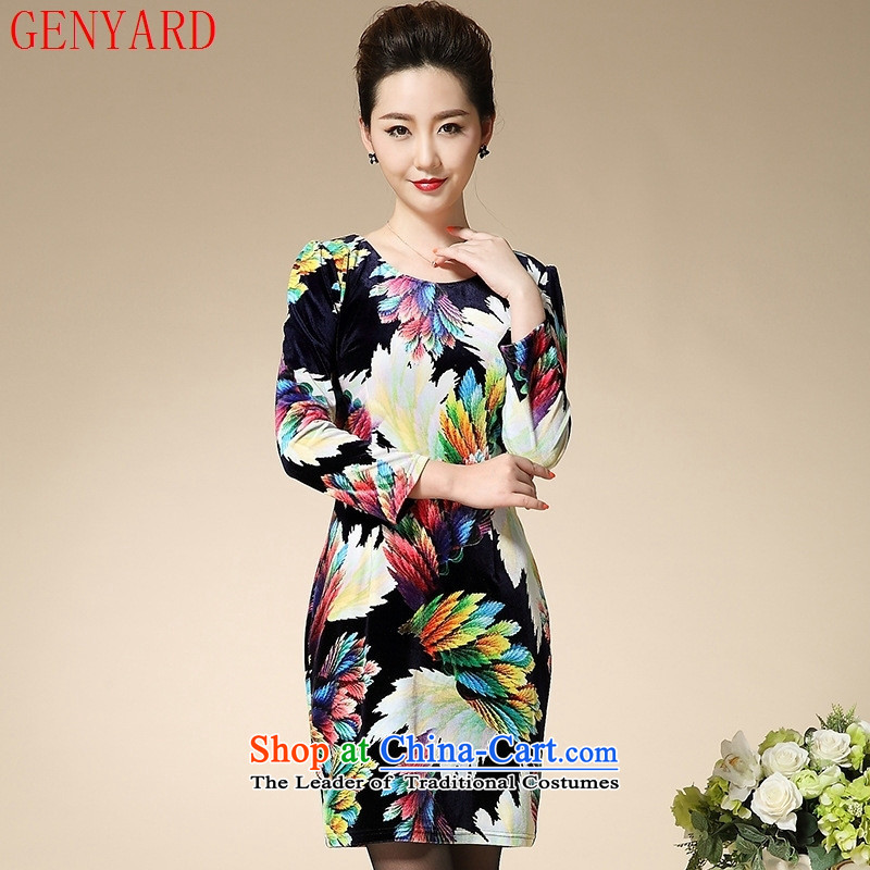 Load New GENYARD autumn middle-aged female replacing dresses young mother large load long-sleeved autumn and replace the Stamp Pack XL,GENYARD,,, orange shopping on the Internet