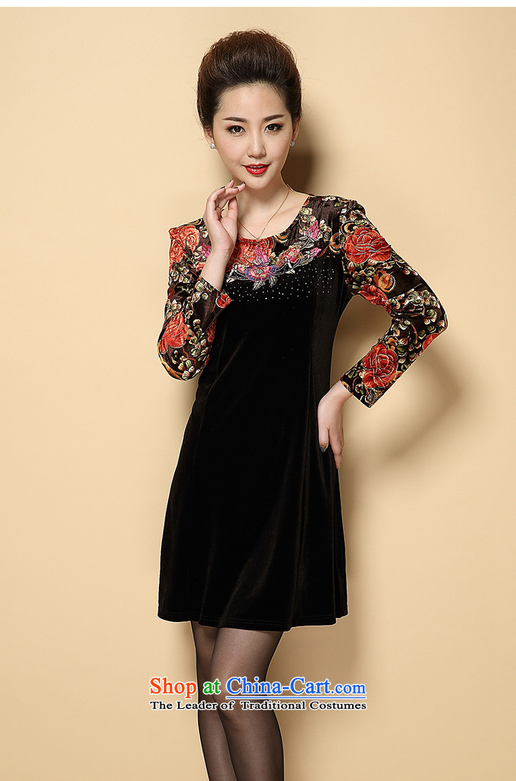 Load New GENYARD2015 autumn large middle-aged and older graphics thin Sau San long-sleeved velvet gold embroidery mother-pack Black Large XXL picture, prices, brand platters! The elections are supplied in the national character of distribution, so action, buy now enjoy more preferential! As soon as possible.