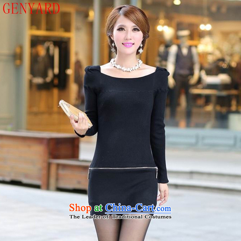The new large spring and autumn GENYARD2015 new lady Knitted Shirt long-sleeved sweater, forming the dress code ,GENYARD,,, black are shopping on the Internet